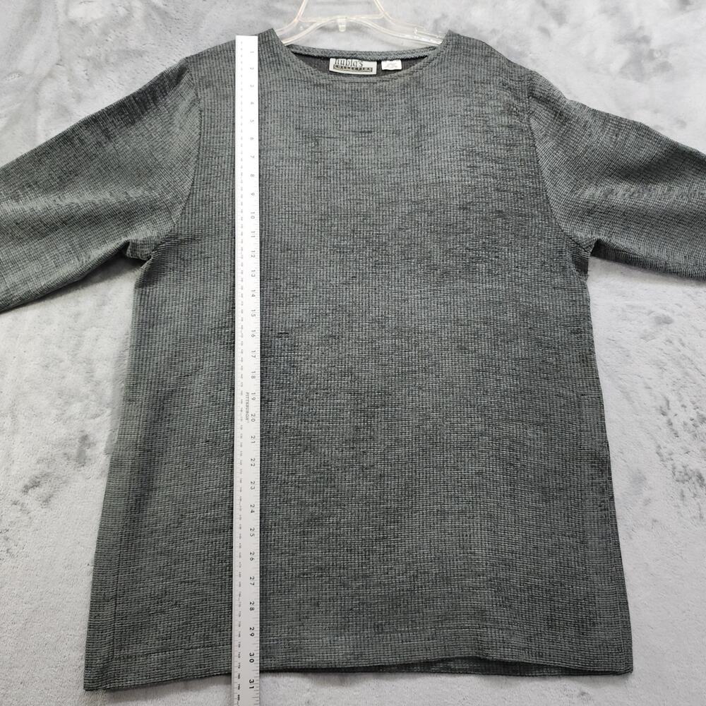 Vintage 90s Nubia's Collection Top Womens M Gray Wool Viscose Tunic Lagenlook - Picture 8 of 9